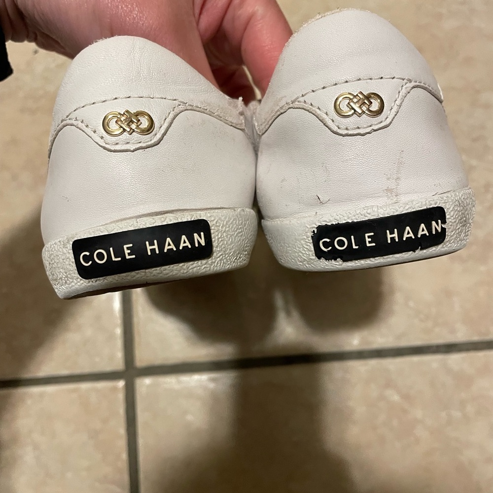 Cole Haan Mindi White Lace Up Leather Sneaker